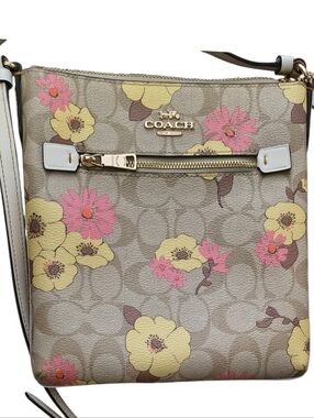 Coach Kitt Floral Print Leather Crossbody Bag
